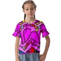 Stained Glass Love Heart Kids  Cuff Sleeve Scrunch Bottom Tee View1