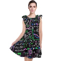 Math-linear-mathematics-education-circle-background Tie Up Tunic Dress by Vaneshart