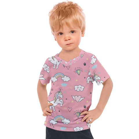 Cute-unicorn-seamless-pattern Kids  Sports Tee by Vaneshart