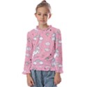 Cute-unicorn-seamless-pattern Kids  Frill Detail Tee View1