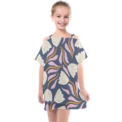 Flowers Pattern Floral Pattern Kids  One Piece Chiffon Dress by Vaneshop