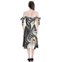 Pattern Gold Marble Shoulder Tie Bardot Midi Dress View2