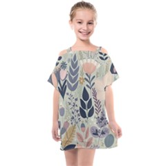 Flower Floral Pastel Kids  One Piece Chiffon Dress by Vaneshop