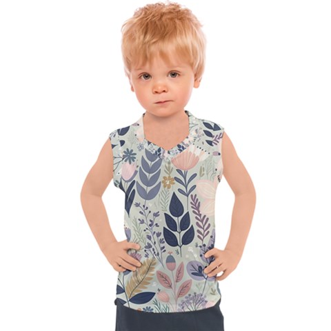 Flower Floral Pastel Kids  Sport Tank Top by Vaneshop