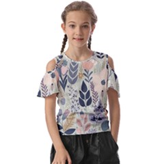 Flower Floral Pastel Kids  Butterfly Cutout Tee by Vaneshop