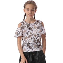 Paisley Pattern Background Graphic Kids  Butterfly Cutout Tee by Vaneshop