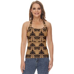 Camel Palm Tree Basic Halter Top by Vaneshop