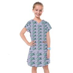 Fishes Pattern Background Theme Art Kids  Drop Waist Dress by Vaneshop