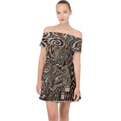 Zebra Abstract Background Off Shoulder Chiffon Dress by Vaneshop