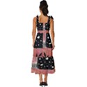 Floral Wall Art Tie-Strap Tiered Midi Chiffon Dress View4