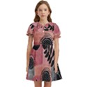 Abstract Pattern Floral Wall Art Kids  Bow Tie Puff Sleeve Dress View1