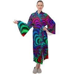 Abstract Piece Color Maxi Velvet Kimono by Vaneshop