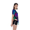 Abstract Piece Color Asymmetrical Short Sleeve Sports Tee View3