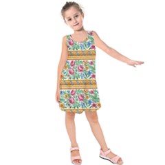 Flower Fabric Design Kids  Sleeveless Dress by Vaneshop