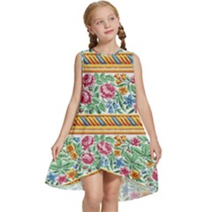 Flower Fabric Design Kids  Frill Swing Dress by Vaneshop