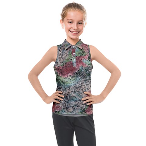 Design Pattern Scarf Gradient Kids  Sleeveless Polo Tee by Vaneshop