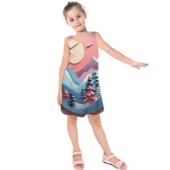 Paper Art Pastel Kids  Sleeveless Dress by Vaneshop