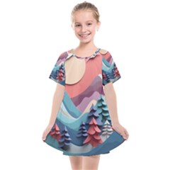 Paper Art Pastel Kids  Smock Dress by Vaneshop