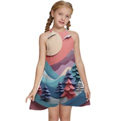 Paper Art Pastel Kids  Halter Collar Waist Tie Chiffon Dress by Vaneshop