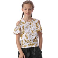 Flowers Gold Floral Kids  Butterfly Cutout Tee by Vaneshop