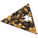 Flower Gold Floral Wooden Puzzle Triangle View2