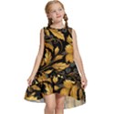 Flower Gold Floral Kids  Frill Swing Dress View1