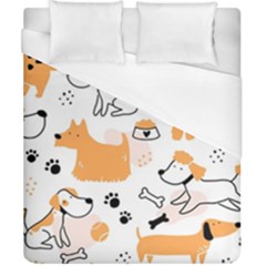 Seamless Pattern Of Cute Dog Puppy Cartoon Funny And Happy Duvet Cover (california King Size) by Wav3s