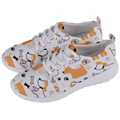 Seamless Pattern Of Cute Dog Puppy Cartoon Funny And Happy Men s Lightweight Sports Shoes by Wav3s