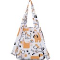 Seamless Pattern Of Cute Dog Puppy Cartoon Funny And Happy Center Zip Backpack View2