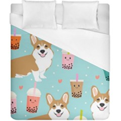 Welsh Corgi Boba Tea Bubble Cute Kawaii Dog Breed Duvet Cover (california King Size) by Wav3s