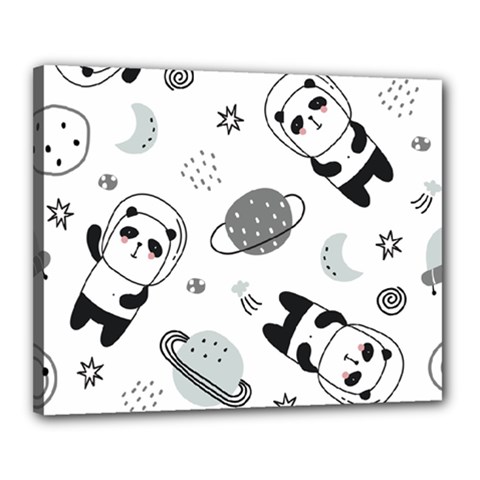 Panda Floating In Space And Star Canvas 20  X 16  (stretched) by Wav3s