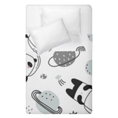 Panda Floating In Space And Star Duvet Cover Double Side (single Size) by Wav3s