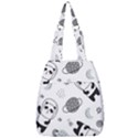 Panda Floating In Space And Star Center Zip Backpack View1