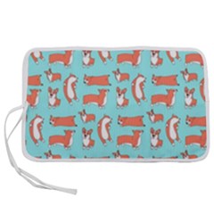 Corgis On Teal Pen Storage Case (m) by Wav3s