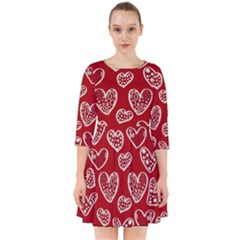 Vector Seamless Pattern Of Hearts With Valentine s Day Smock Dress by Wav3s