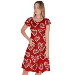 Vector Seamless Pattern Of Hearts With Valentine s Day Classic Short Sleeve Dress by Wav3s