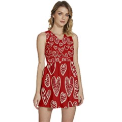 Vector Seamless Pattern Of Hearts With Valentine s Day Sleeveless High Waist Mini Dress by Wav3s