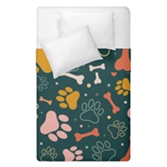 Dog Paw Colorful Fabrics Digitally Duvet Cover Double Side (single Size) by Wav3s