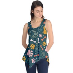 Dog Paw Colorful Fabrics Digitally Sleeveless Tunic by Wav3s