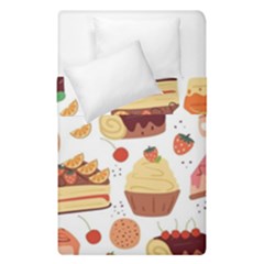 Seamless Pattern Hand Drawing Cartoon Dessert And Cake Duvet Cover Double Side (single Size) by Wav3s