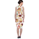 Seamless Pattern Hand Drawing Cartoon Dessert And Cake Classic Sleeveless Midi Dress View2