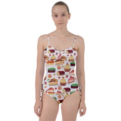 Seamless Pattern Hand Drawing Cartoon Dessert And Cake Sweetheart Tankini Set by Wav3s