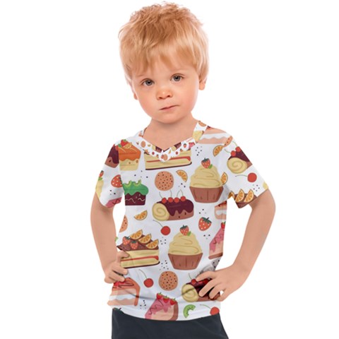 Seamless Pattern Hand Drawing Cartoon Dessert And Cake Kids  Sports Tee by Wav3s