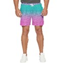 Pink And Turquoise Glitter Men s Runner Shorts View1