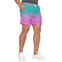 Pink And Turquoise Glitter Men s Runner Shorts View2