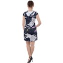 Space Cat Illustration Pattern Astronaut Drawstring Hooded Dress View2