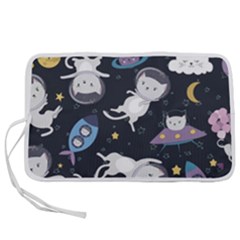 Space Cat Illustration Pattern Astronaut Pen Storage Case (s) by Wav3s