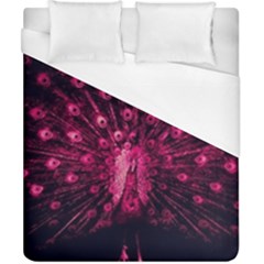 Peacock Pink Black Feather Abstract Duvet Cover (california King Size) by Wav3s