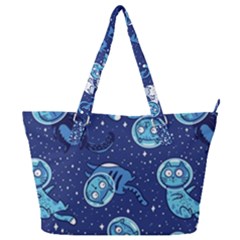 Cat Spacesuit Space Suit Astronaut Pattern Full Print Shoulder Bag by Wav3s