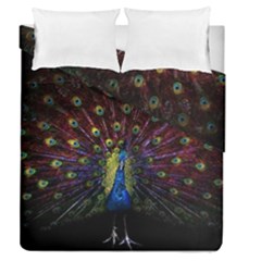 Peacock Feathers Duvet Cover Double Side (queen Size) by Wav3s